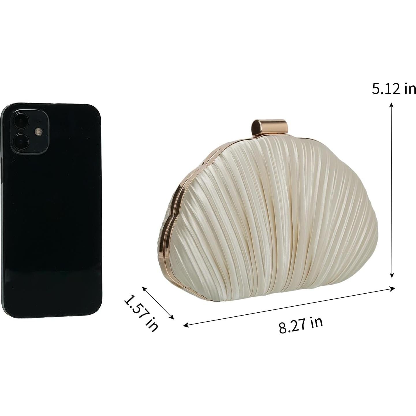 Bolso de mano concha plisada YUHATRG albaricoque 21.5x6.5x13cm