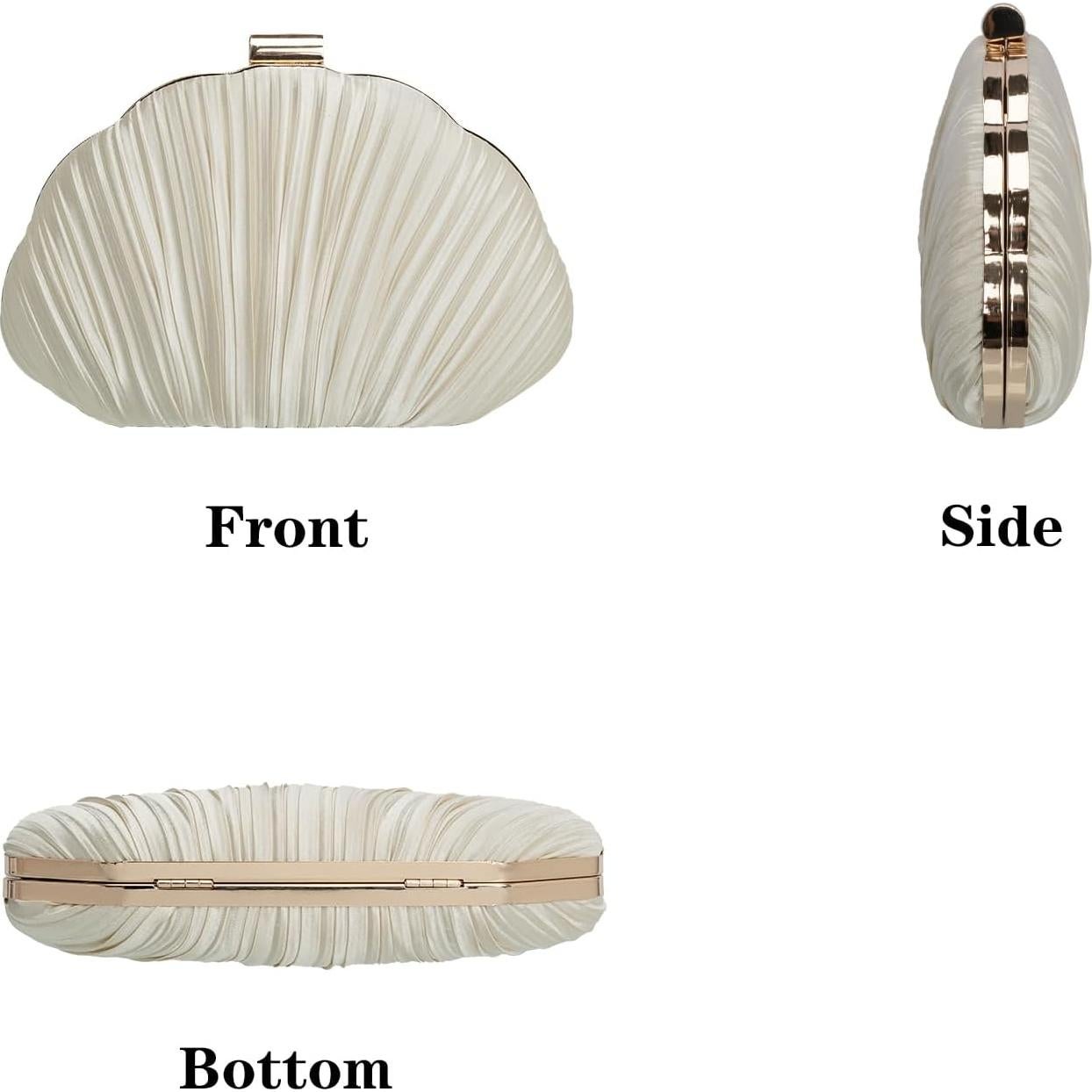 Bolso de mano concha plisada YUHATRG albaricoque 21.5x6.5x13cm