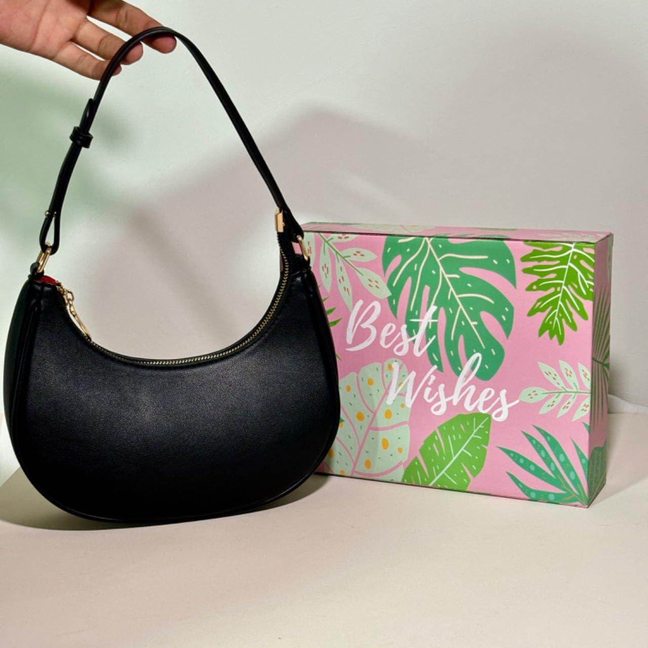 Bolso de Hombro Barabum Retro Clásico Negro con Cierre