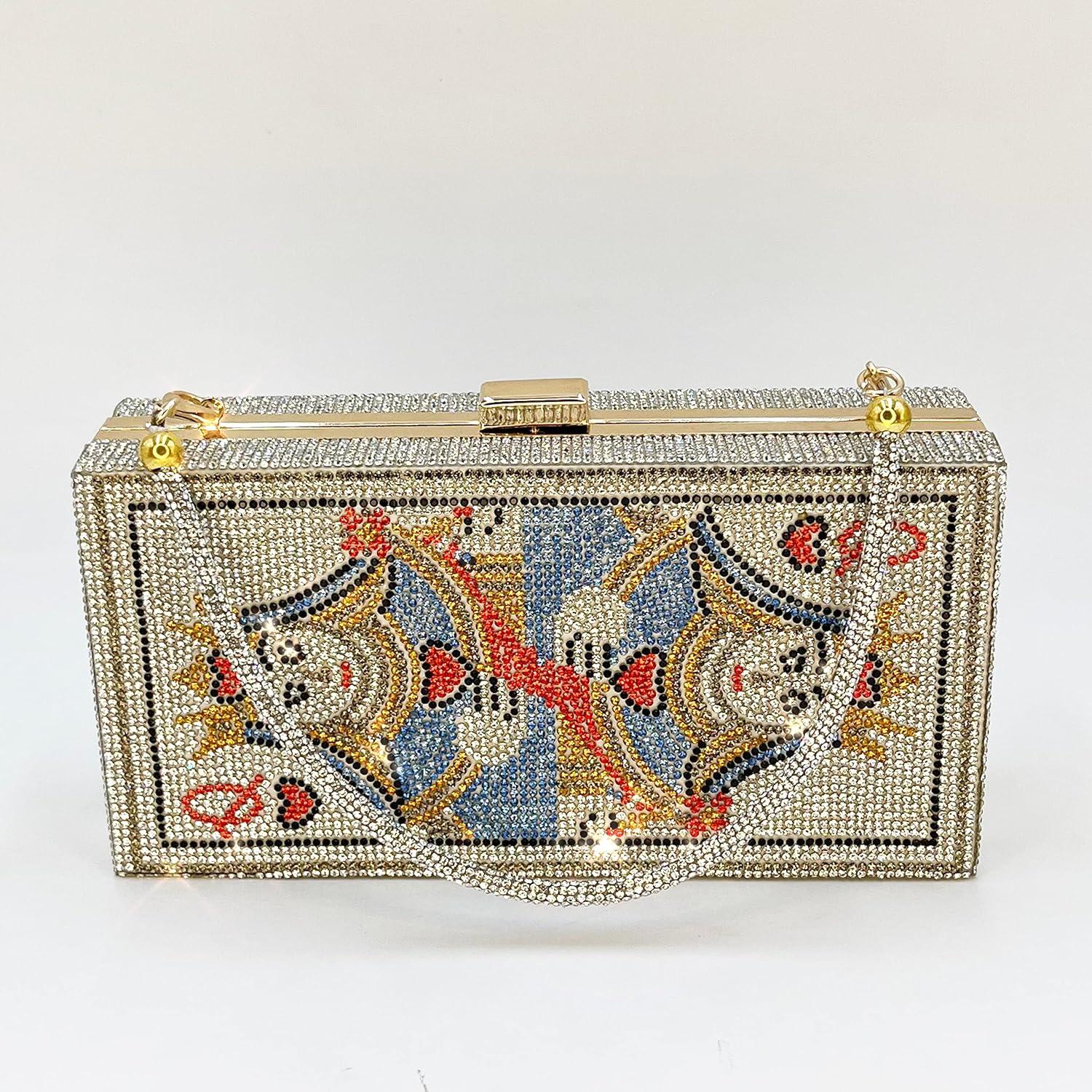 Bolso Clutch de Diamantes Pearl&She Plata 20x10cm