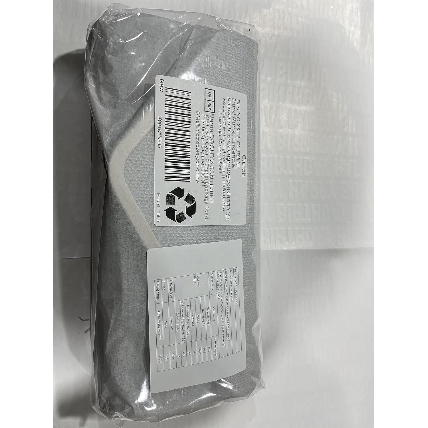 Cartera de Mano Brillante Larcenciel Plateada 20x10 cm