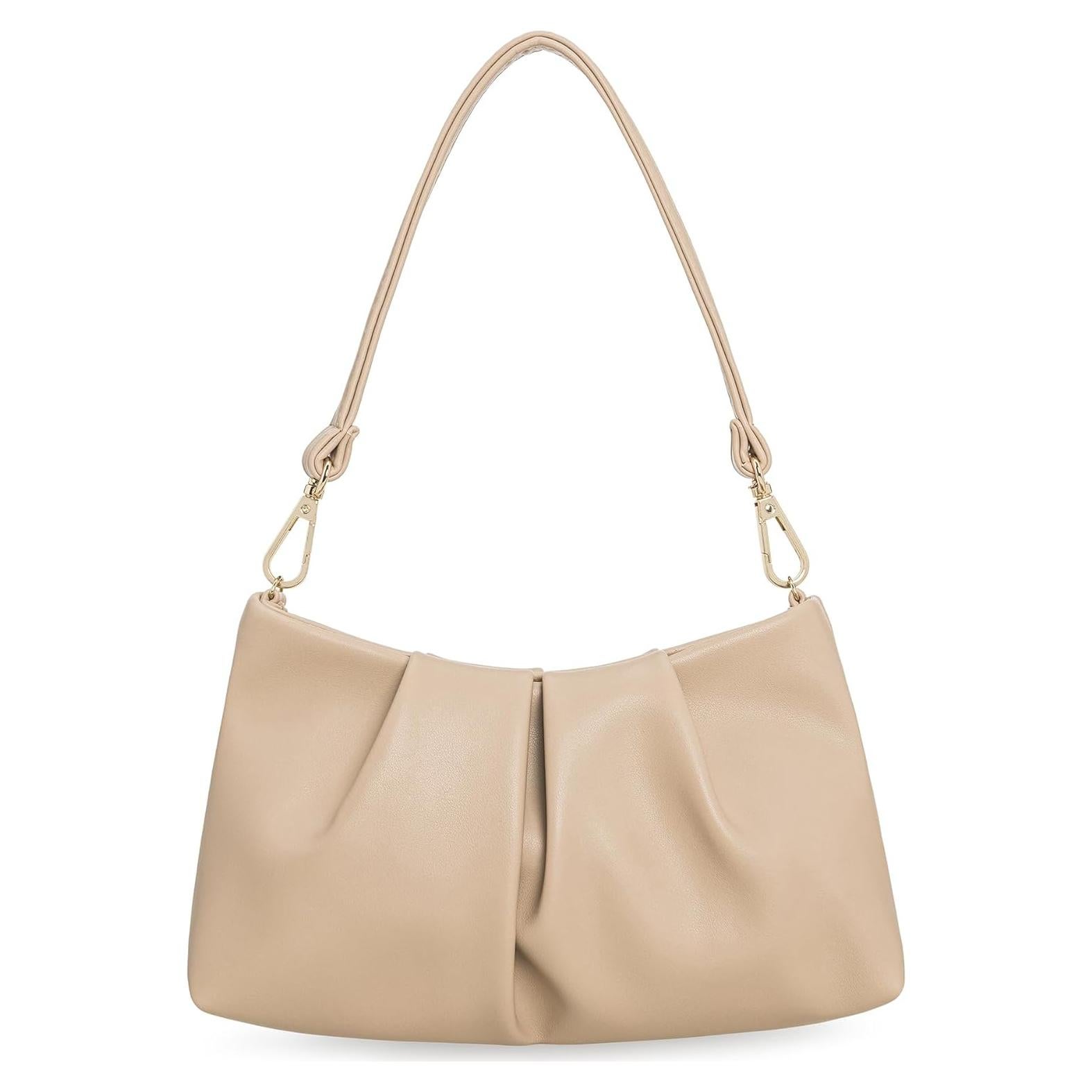 Bolso de Mano Elegante Charming Tailor Taupe con Pliegues