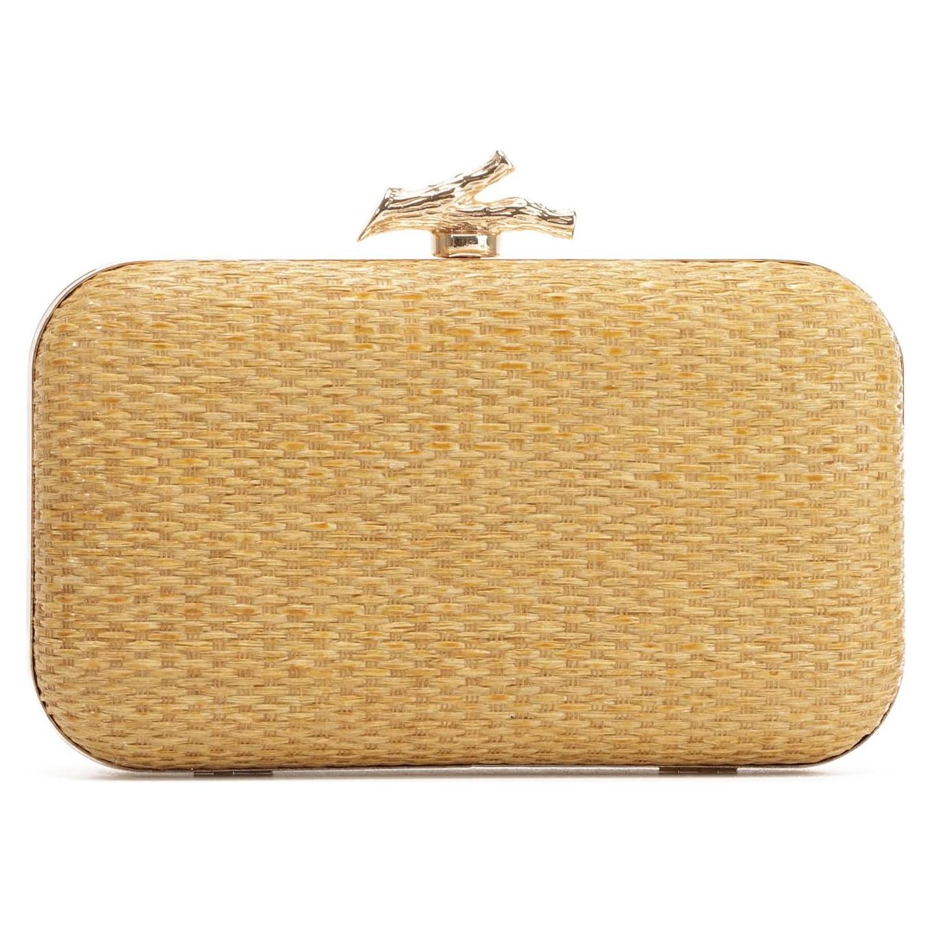 Bolso de mano de paja Freie Liebe FLL2763-GO marrón claro