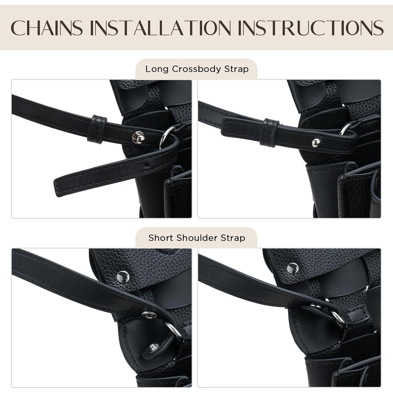 Bolso de Noche Tejido para Mujeres PU Negro 29.6x15.3cm