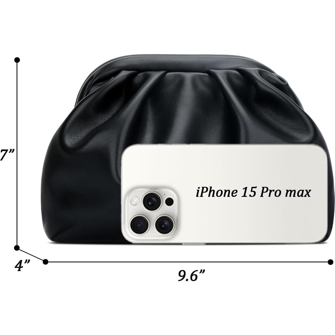 Bolso de Noche KKXIU para Mujeres con Correa Removible - Negro