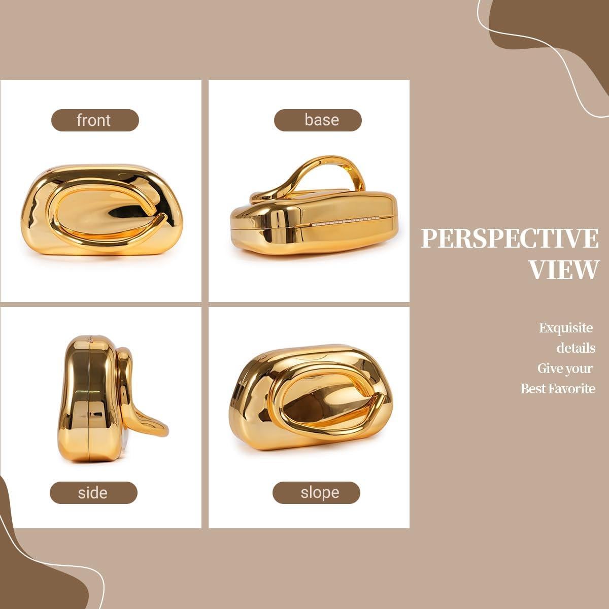 Bolso de Noche PHILOMENA Acrílico Oro 21x11.4x11.4cm