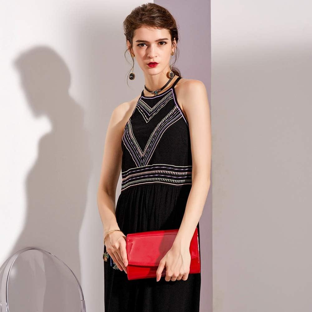 Cartera de Cuero Sintético para Mujeres WALLYN'S Rojo 22.35x4.57x15.24cm