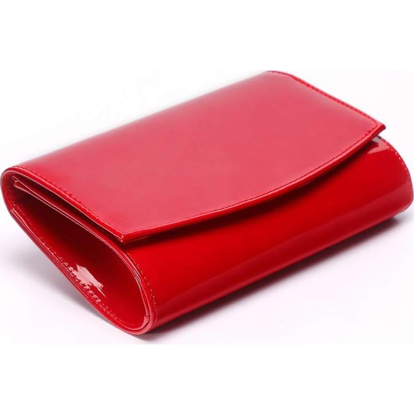 Cartera de Cuero Sintético para Mujeres WALLYN'S Rojo 22.35x4.57x15.24cm