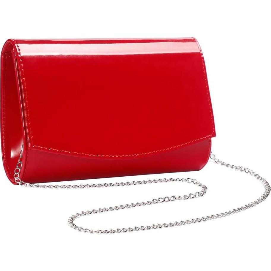 Cartera de Cuero Sintético para Mujeres WALLYN'S Rojo 22.35x4.57x15.24cm