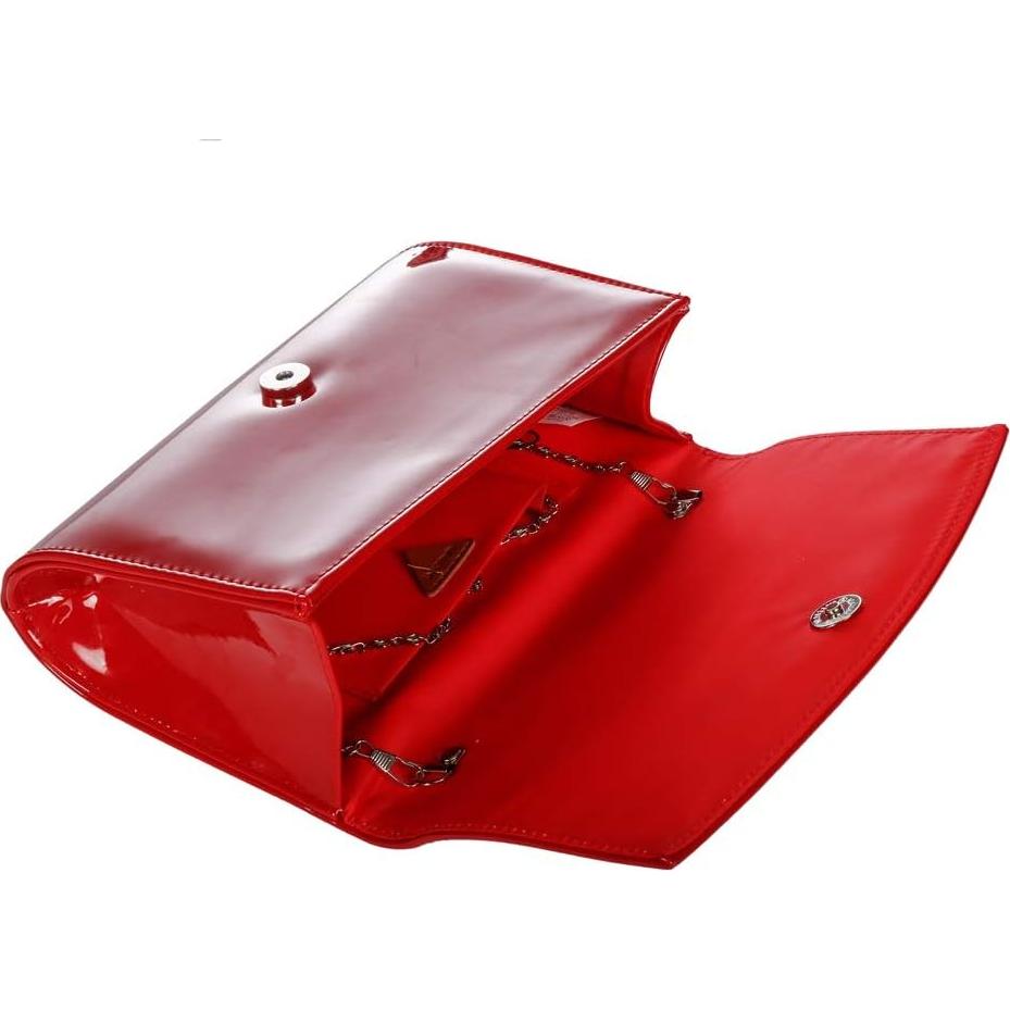 Cartera de Cuero Sintético para Mujeres WALLYN'S Rojo 22.35x4.57x15.24cm