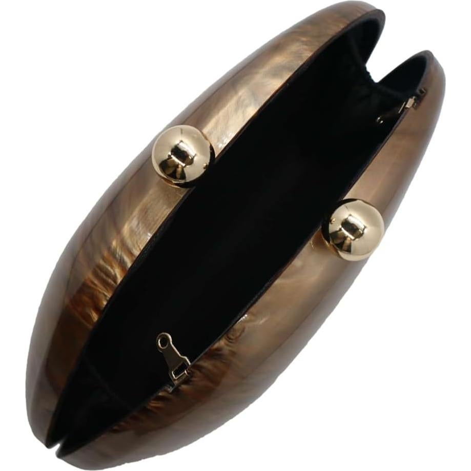 Bolso de Noche Acrílico UMREN con Cadena de Conchas 22.1x8.1x11.9cm