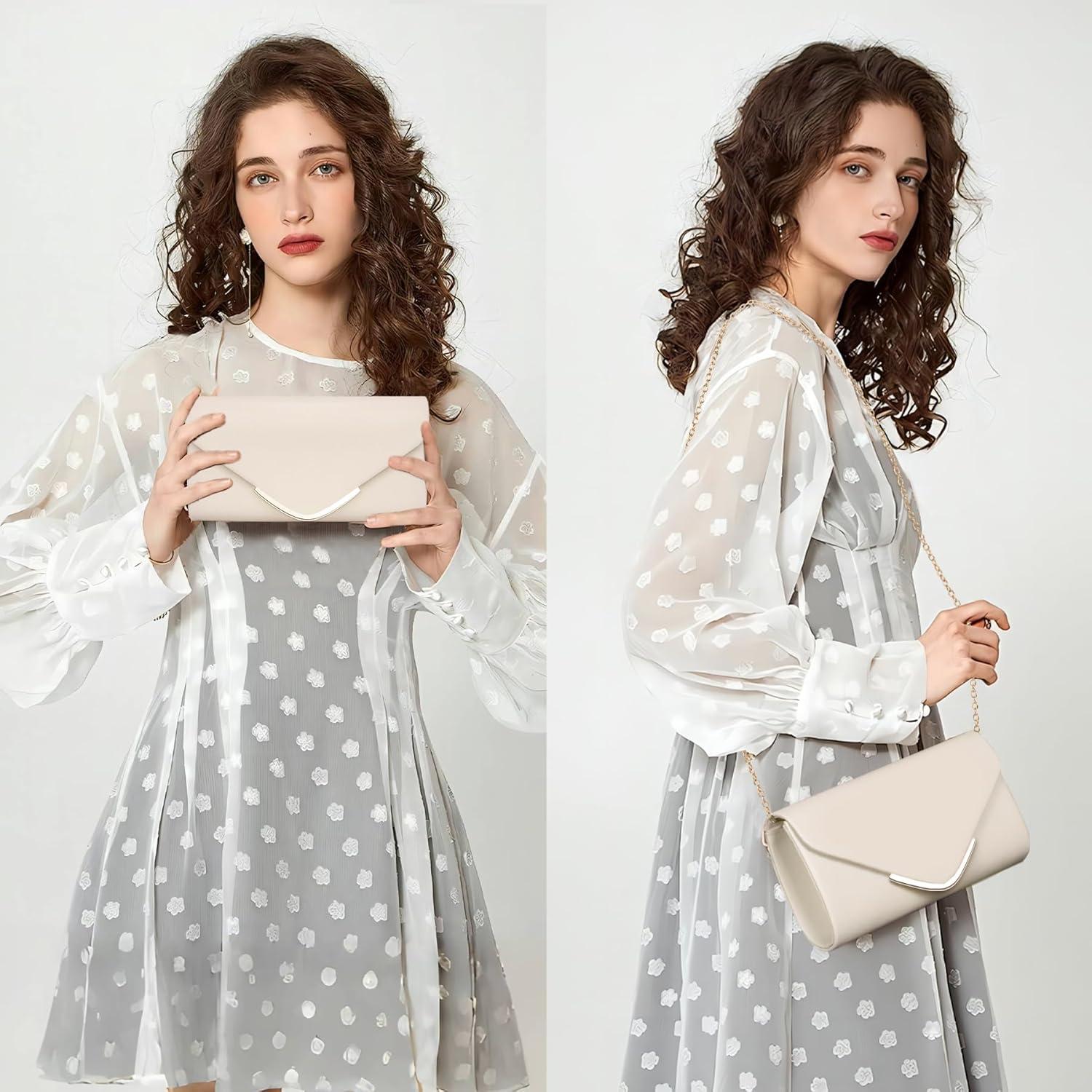 Bolso Clutch Larcenciel de Cuero Vegano para Mujeres - Nude