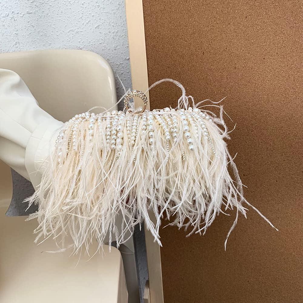 Bolso de Noche de Piel de Avestruz Natural OSTRICH-A 18x8x7cm