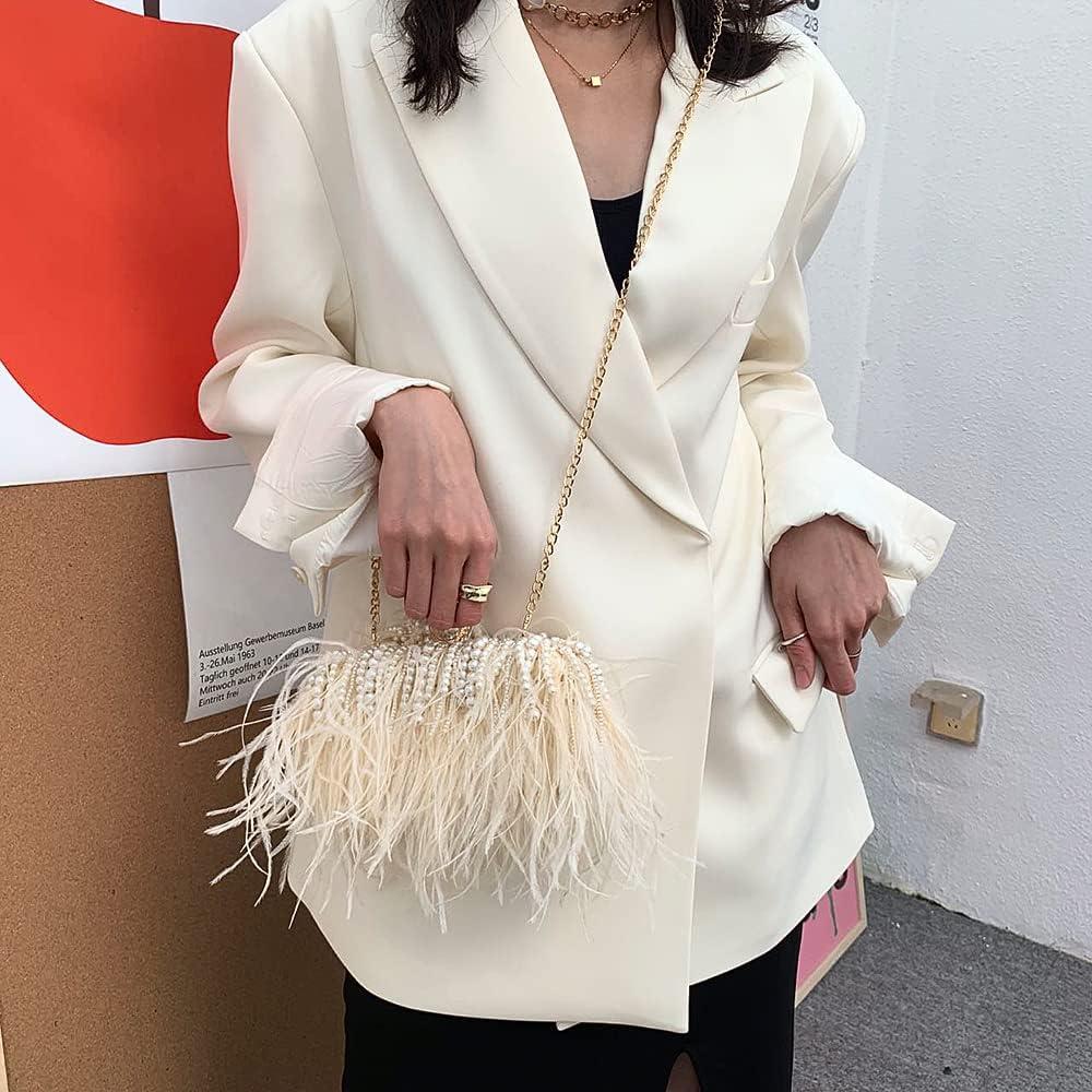 Bolso de Noche de Piel de Avestruz Natural OSTRICH-A 18x8x7cm