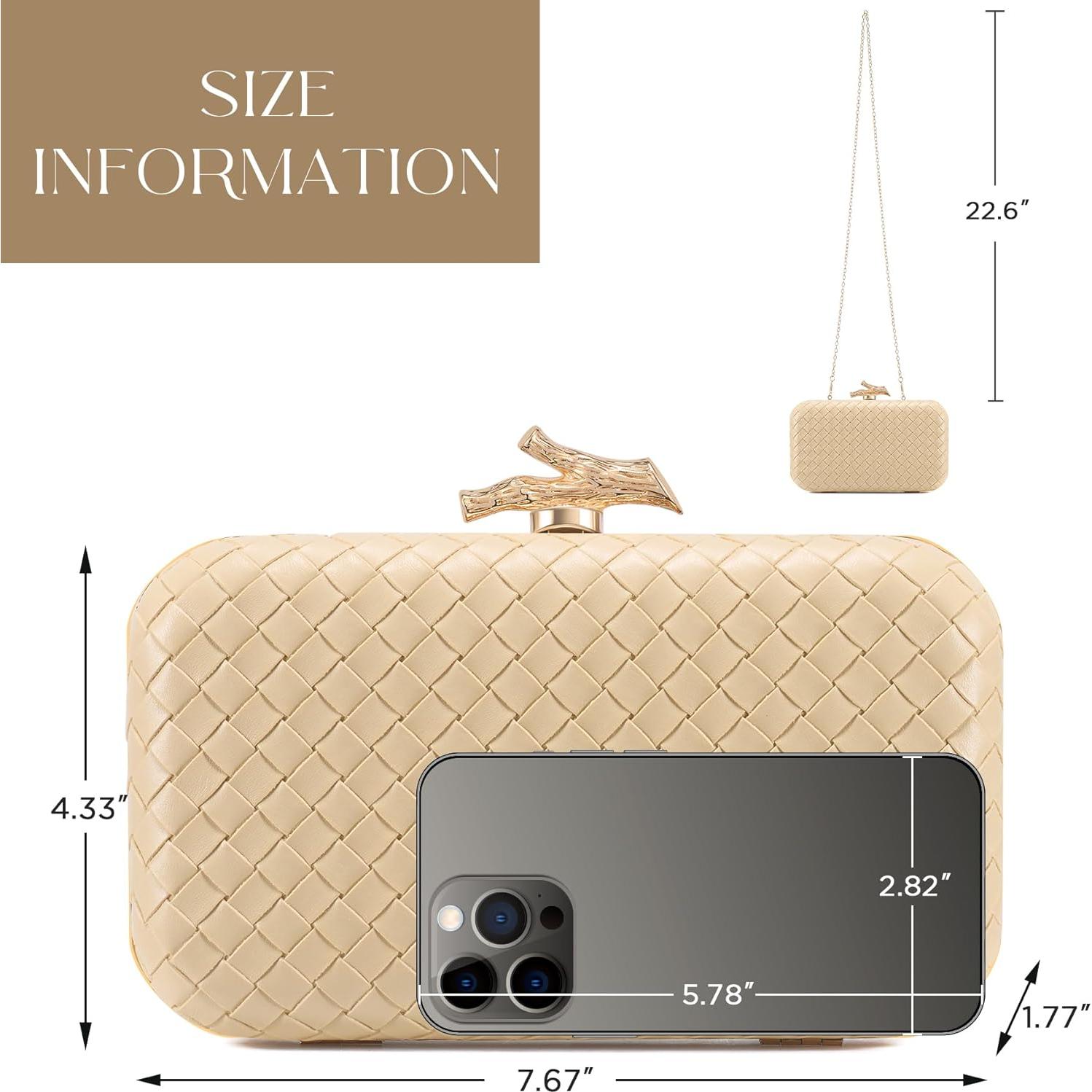 Bolso Clutch Tejido Crema para Mujeres - Elegante y Formal