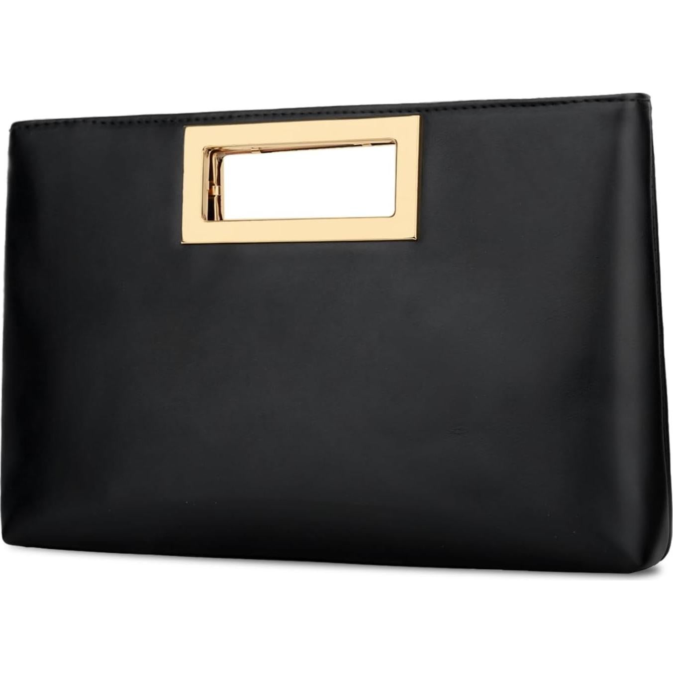 Bolso de Noche KKXIU de Cuero Vegano para Mujeres Negro