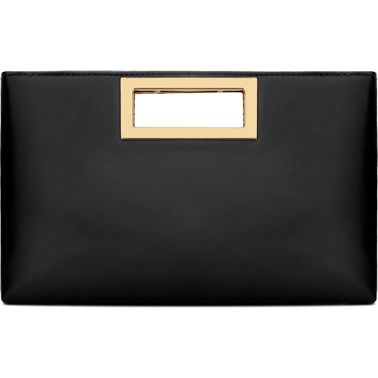 Bolso de Noche KKXIU de Cuero Vegano para Mujeres Negro