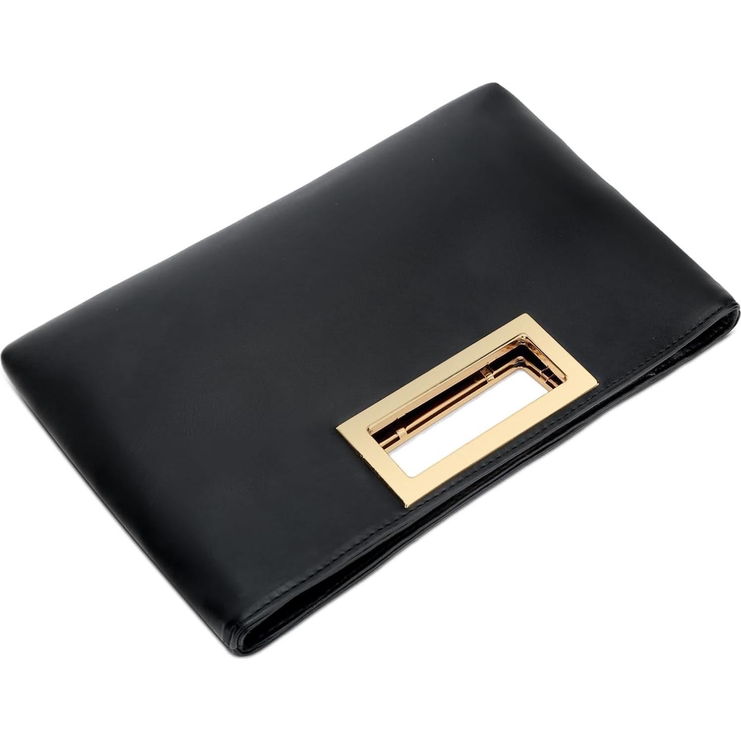 Bolso de Noche KKXIU de Cuero Vegano para Mujeres Negro