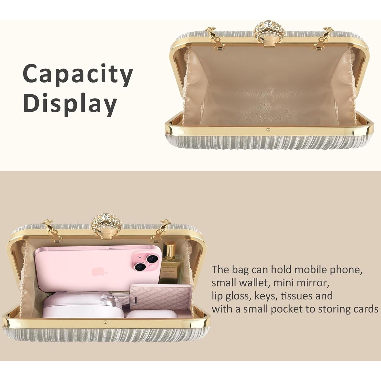 Bolso Clutch de Noche PACETAP Rosa Nude para Mujeres