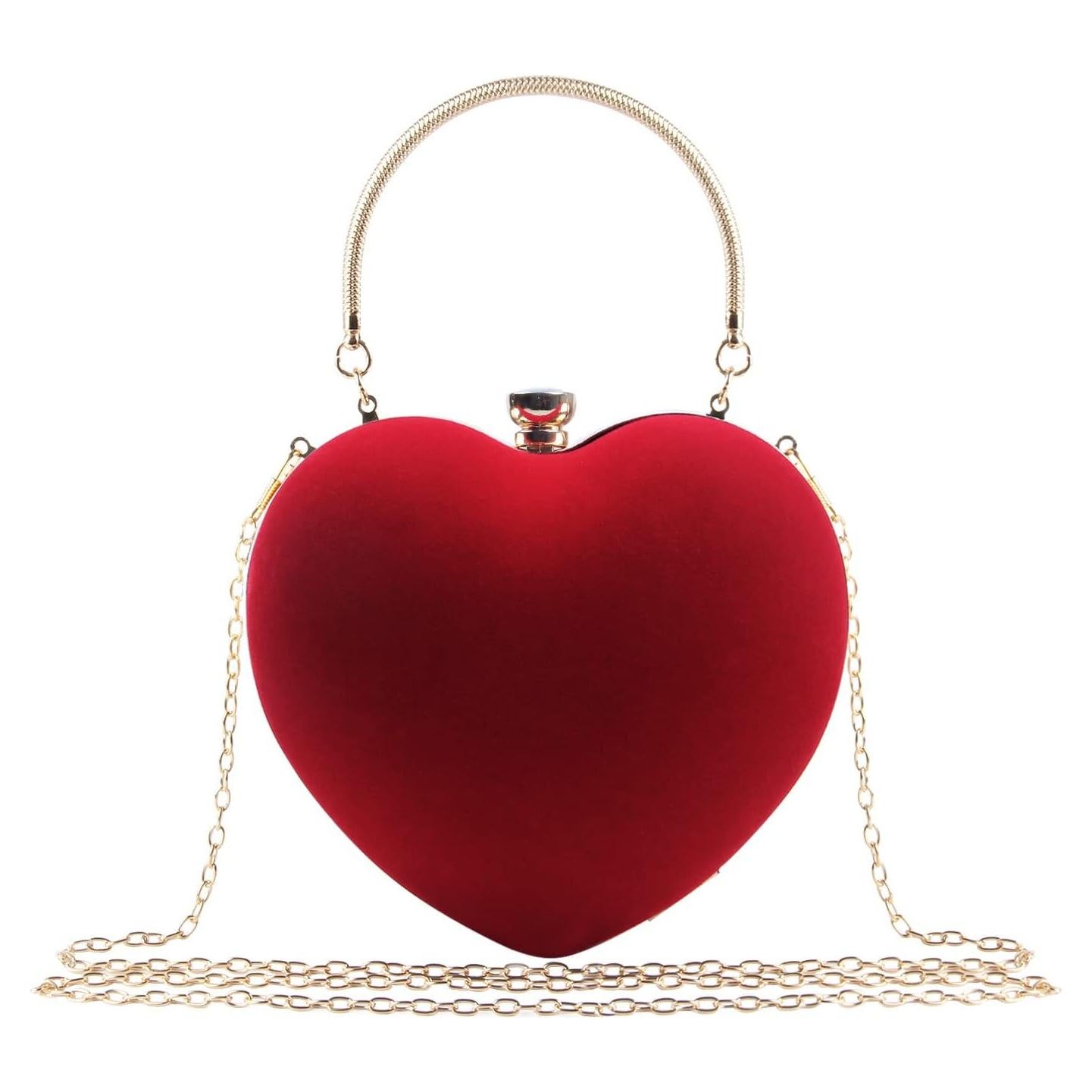 Bolso Clutch en Forma de Corazón LUI SUI Rojo para Mujeres