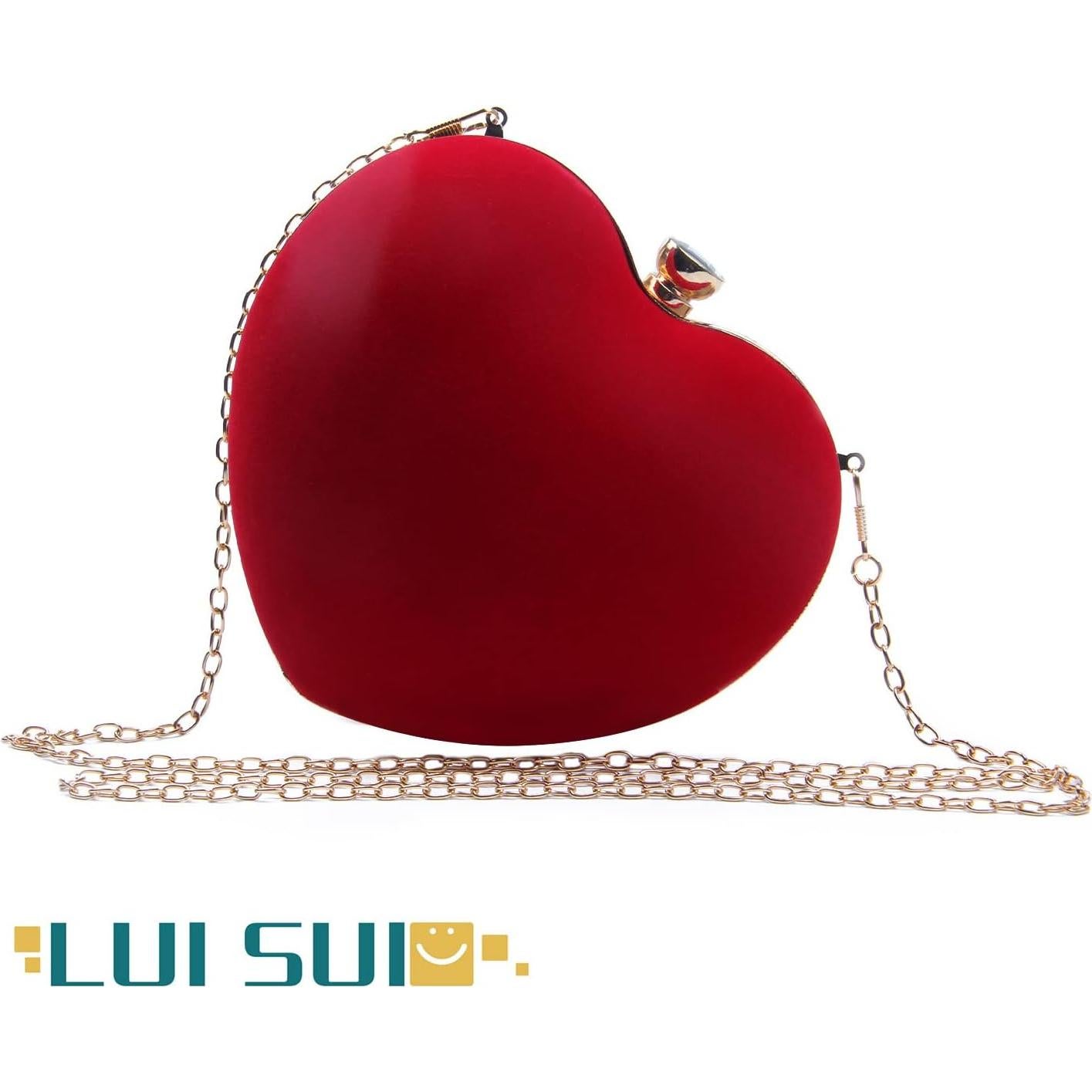 Bolso Clutch en Forma de Corazón LUI SUI Rojo para Mujeres
