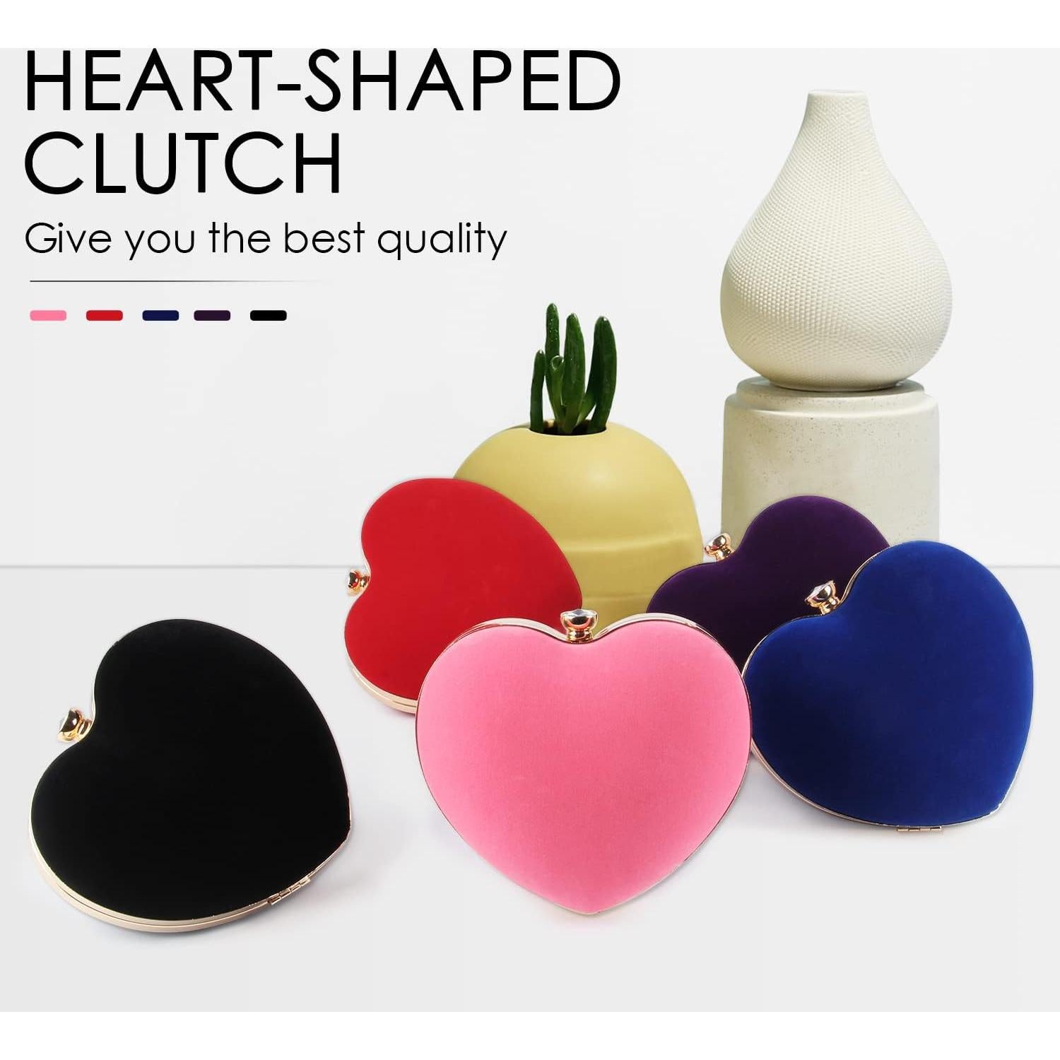 Bolso Clutch en Forma de Corazón LUI SUI Rojo para Mujeres