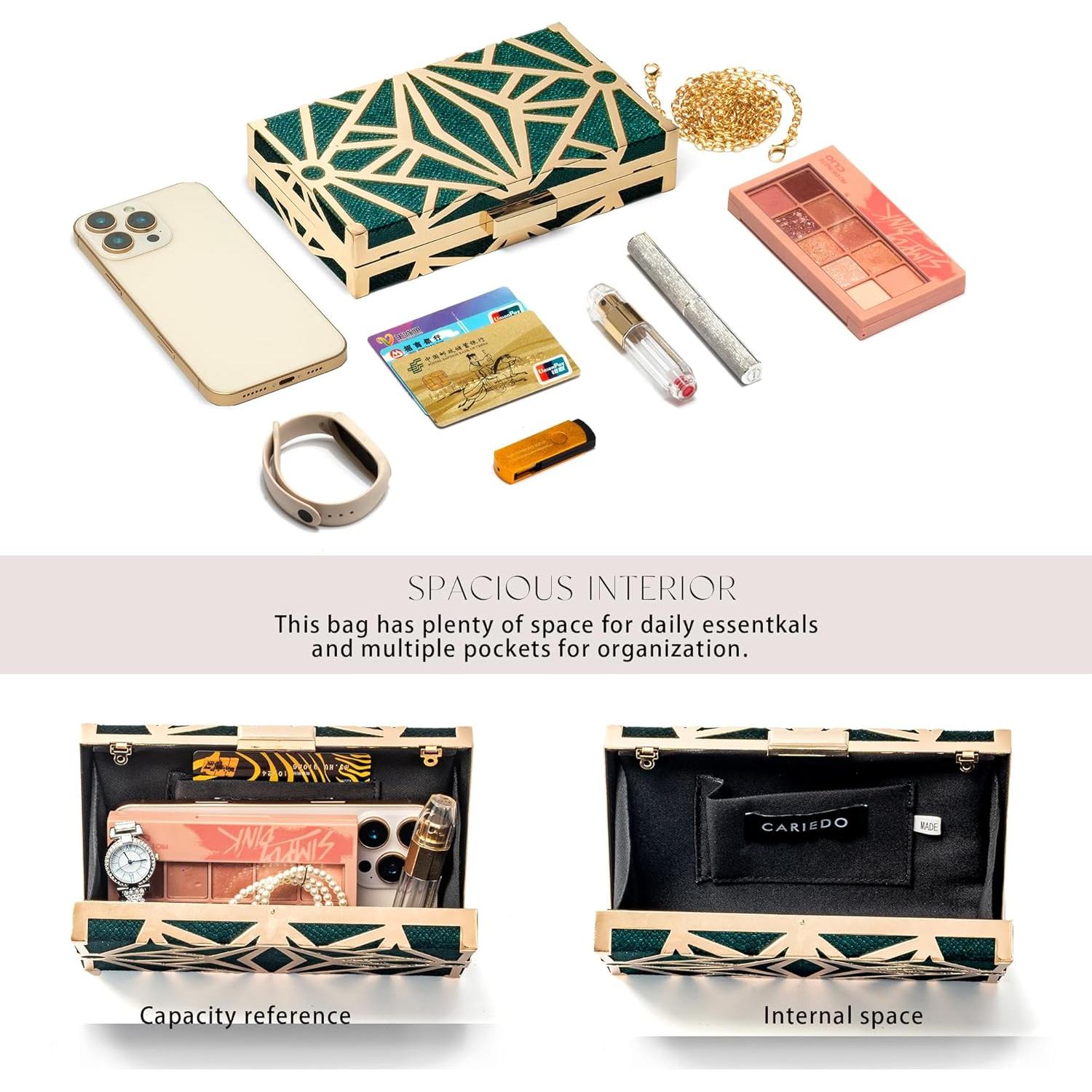 Bolso Clutch de Terciopelo CARIEDO para Mujeres - Negro