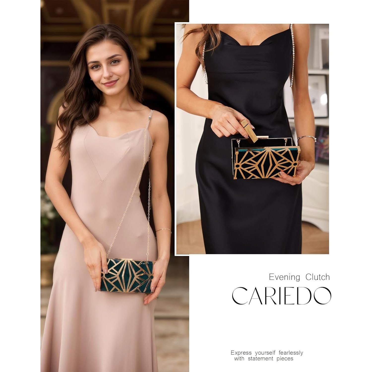 Bolso Clutch de Terciopelo CARIEDO para Mujeres - Negro