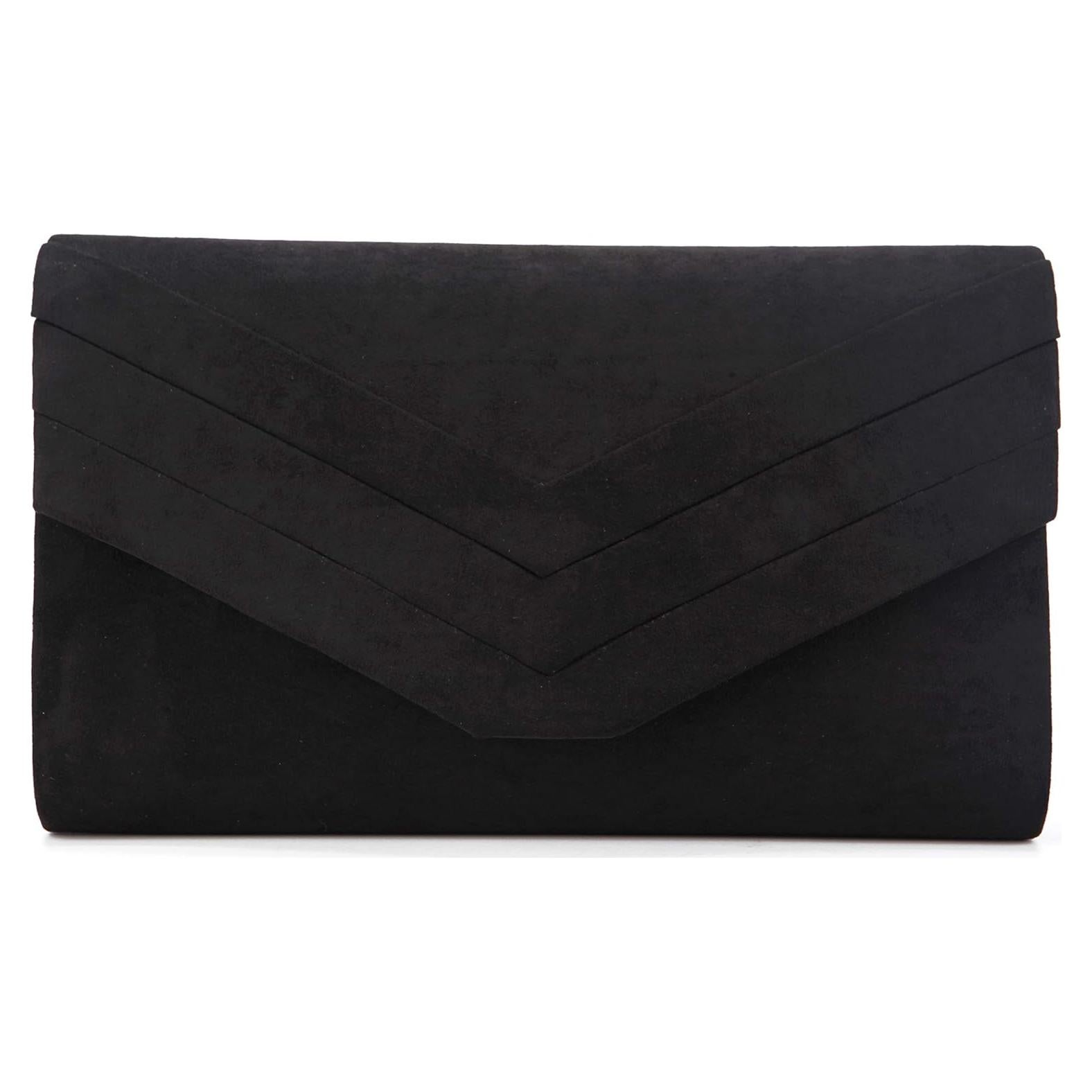 Clutch de Noche Nodykka de Terciopelo Negro 23.9x5.8cm