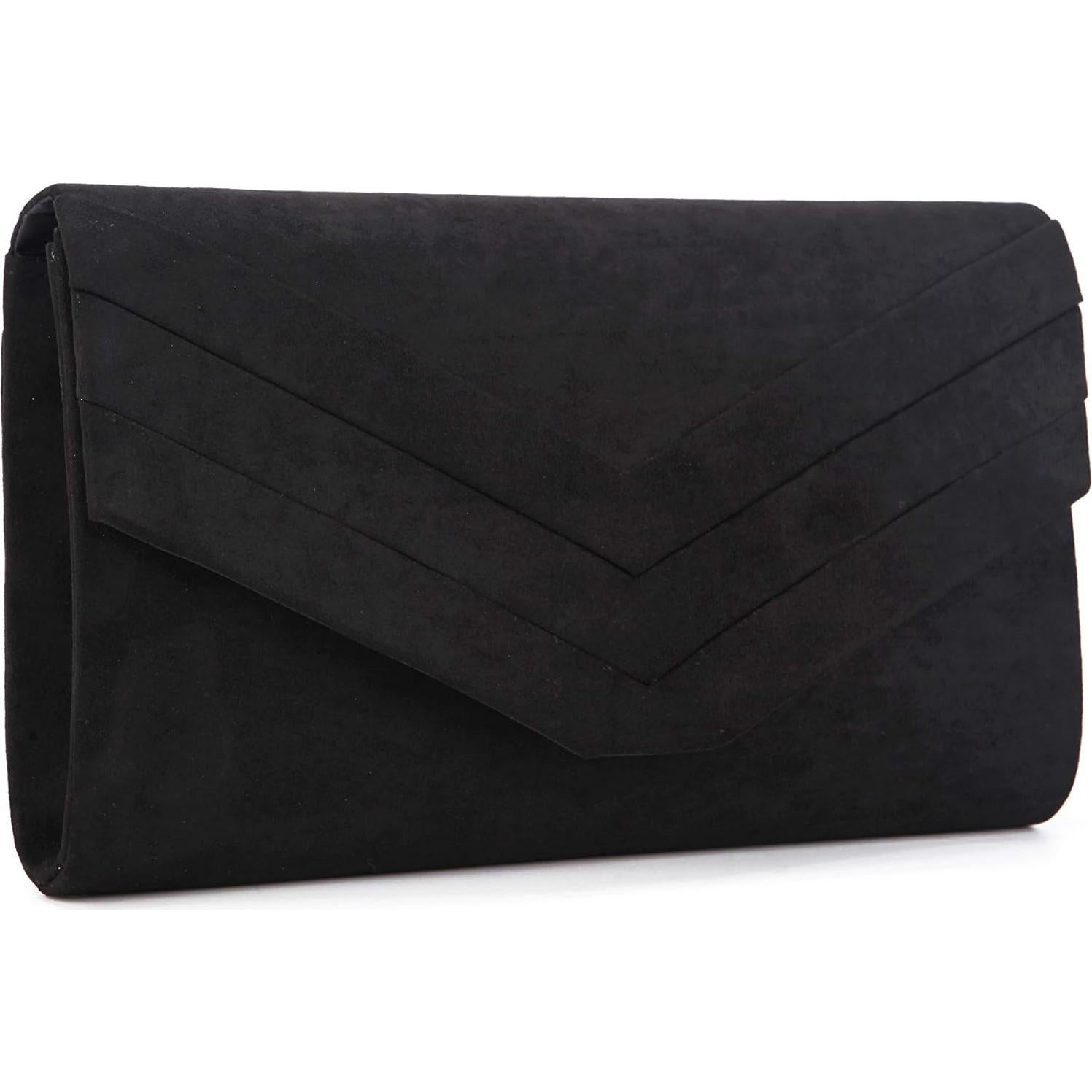 Clutch de Noche Nodykka de Terciopelo Negro 23.9x5.8cm