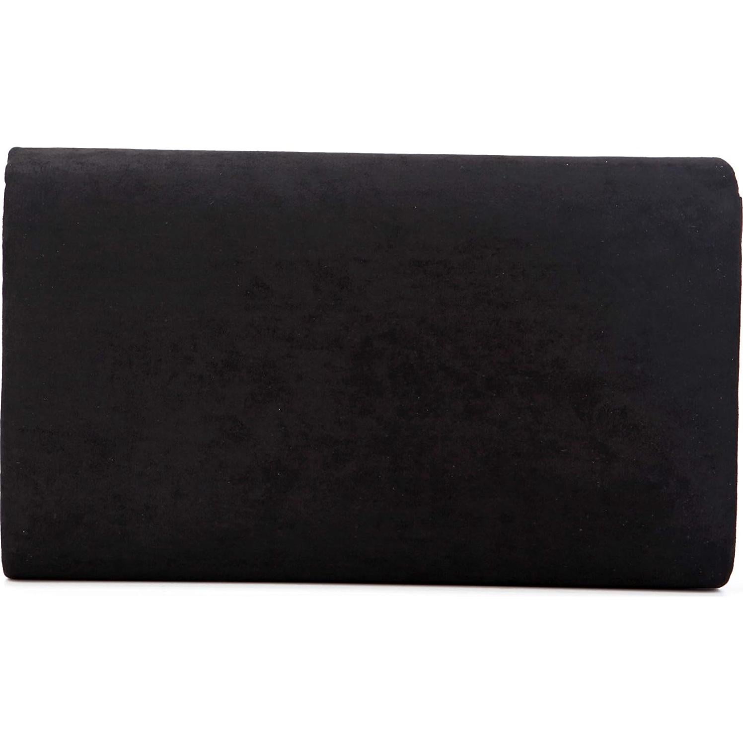 Clutch de Noche Nodykka de Terciopelo Negro 23.9x5.8cm