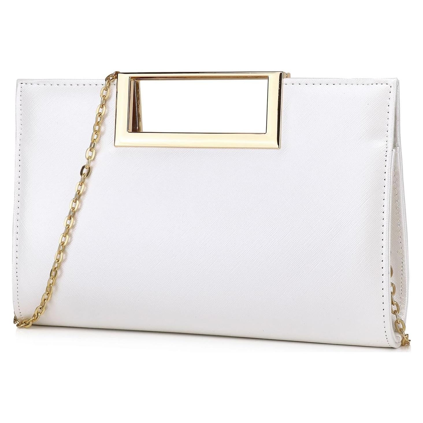 Bolso de Mano Elegante DETARA para Mujeres en Cuero PU Blanco
