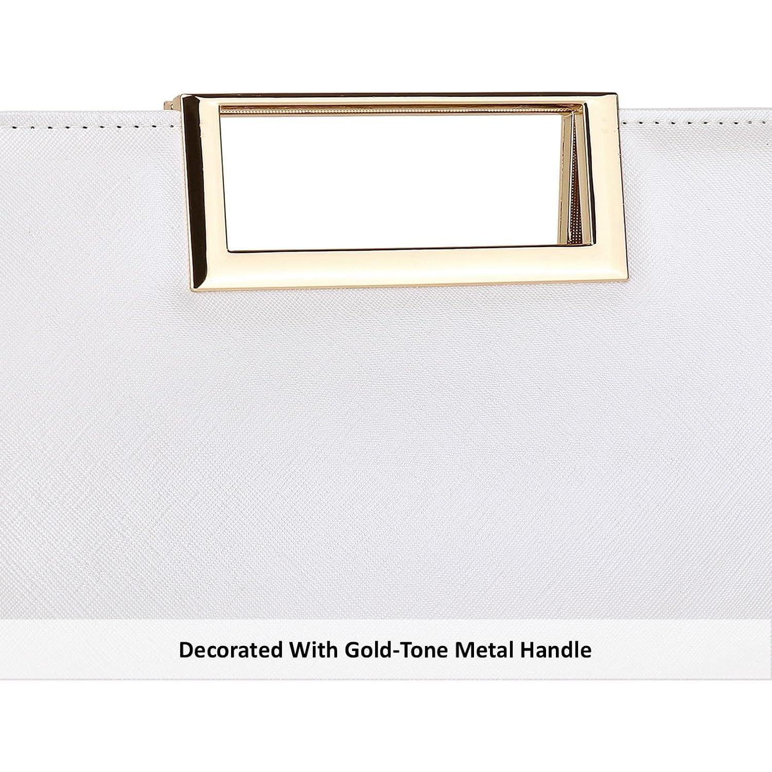 Bolso de Mano Elegante DETARA para Mujeres en Cuero PU Blanco