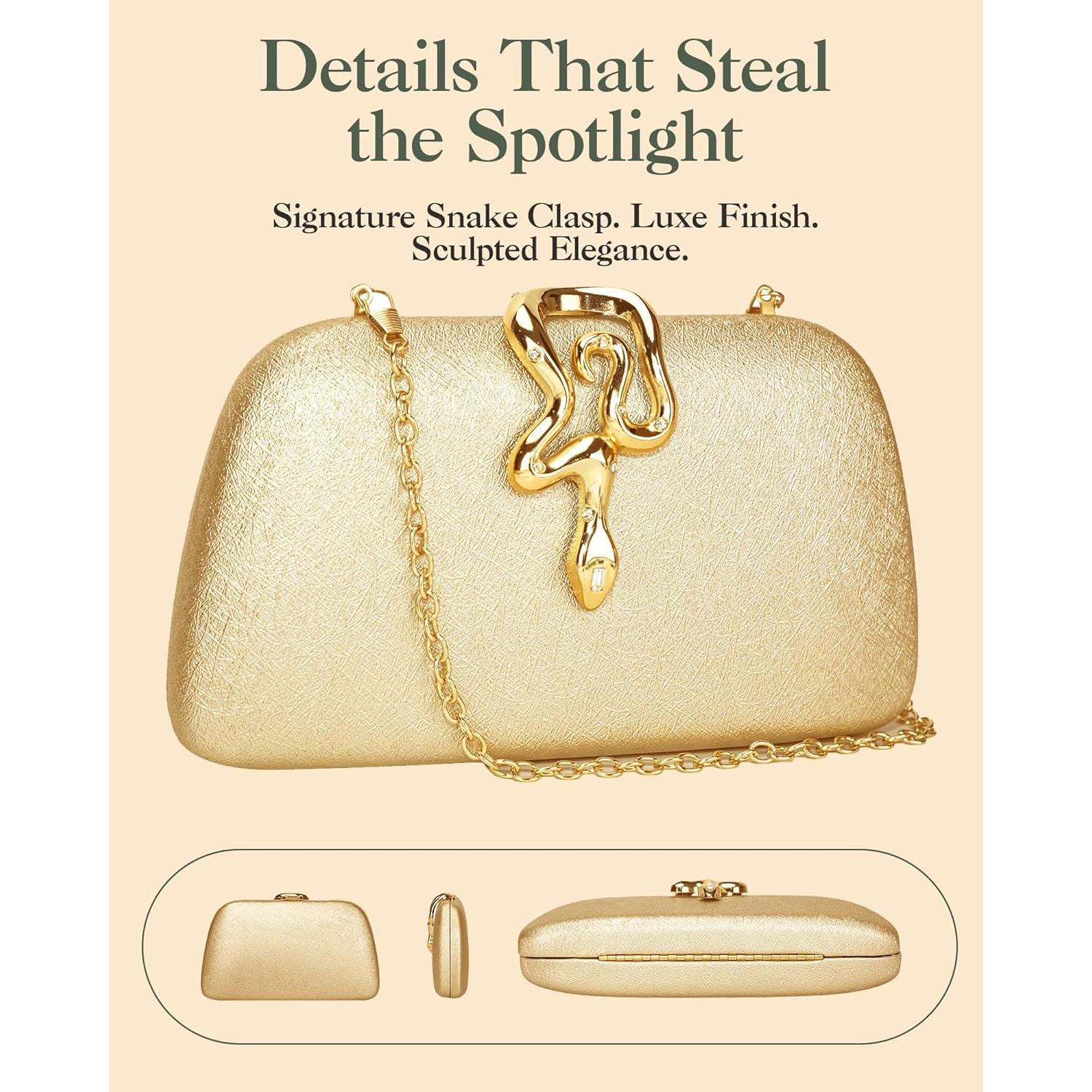 Bolso de Mano Brillante para Mujeres - Elegante Oro