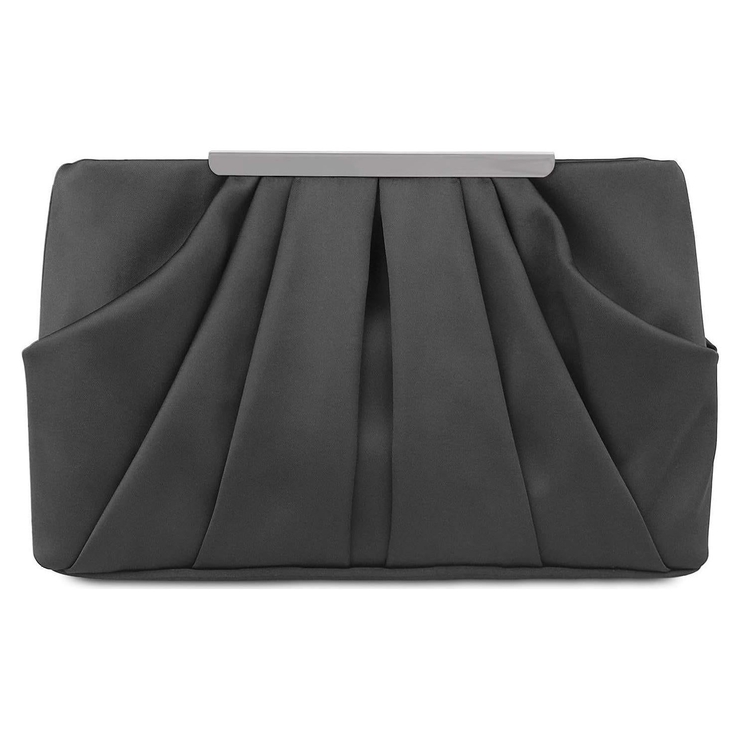 Bolso de Mano de Satén Plisado Expouch para Mujeres - Marino