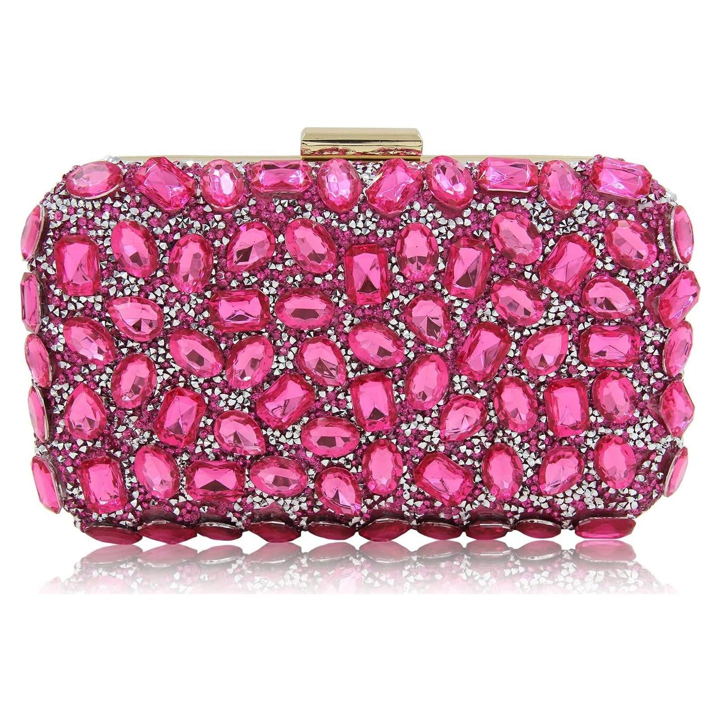 Bolso de mano Milisente rosa con cristales para mujer