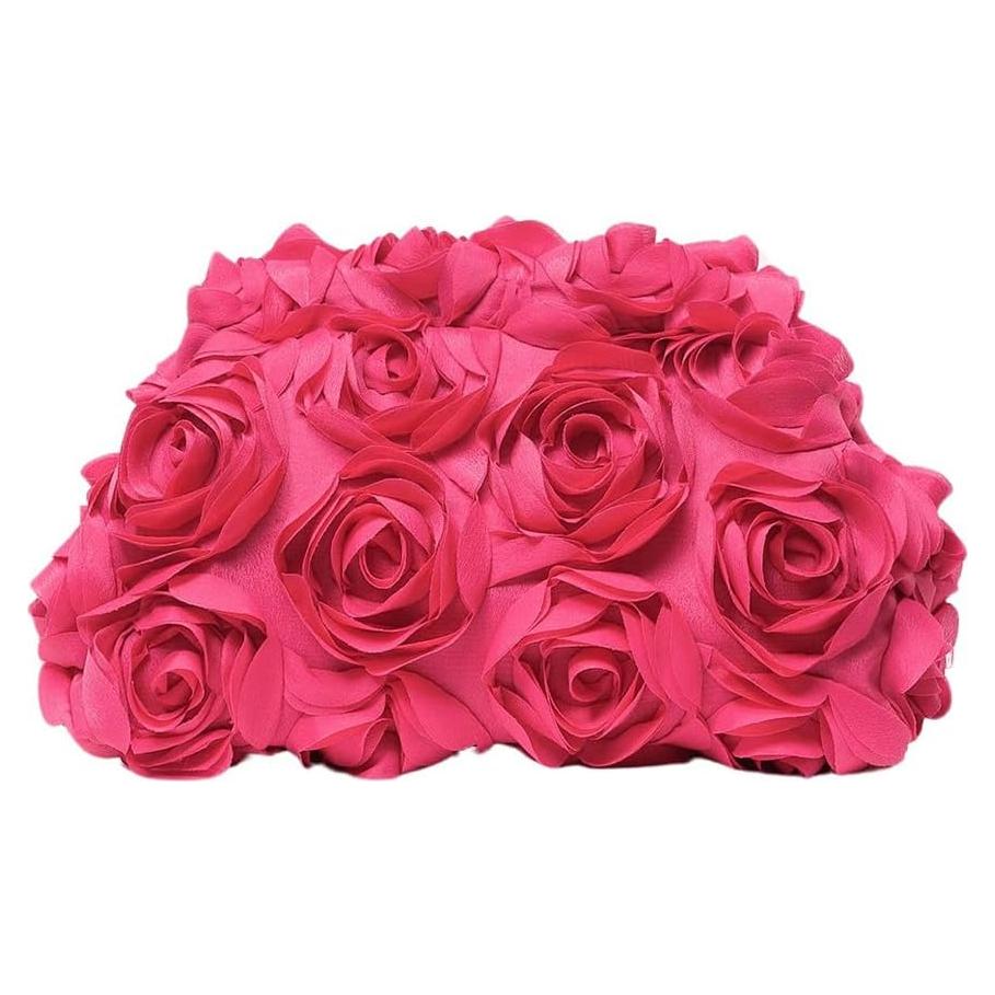 Bolso de Noche Floral 3D Verdusa Rosa Fucsia Talla Única
