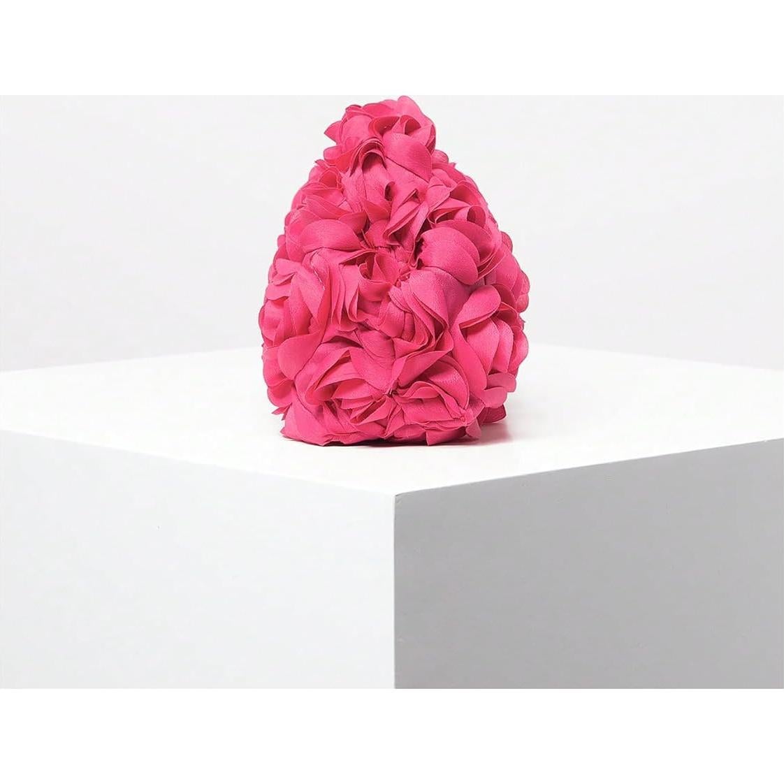 Bolso de Noche Floral 3D Verdusa Rosa Fucsia Talla Única