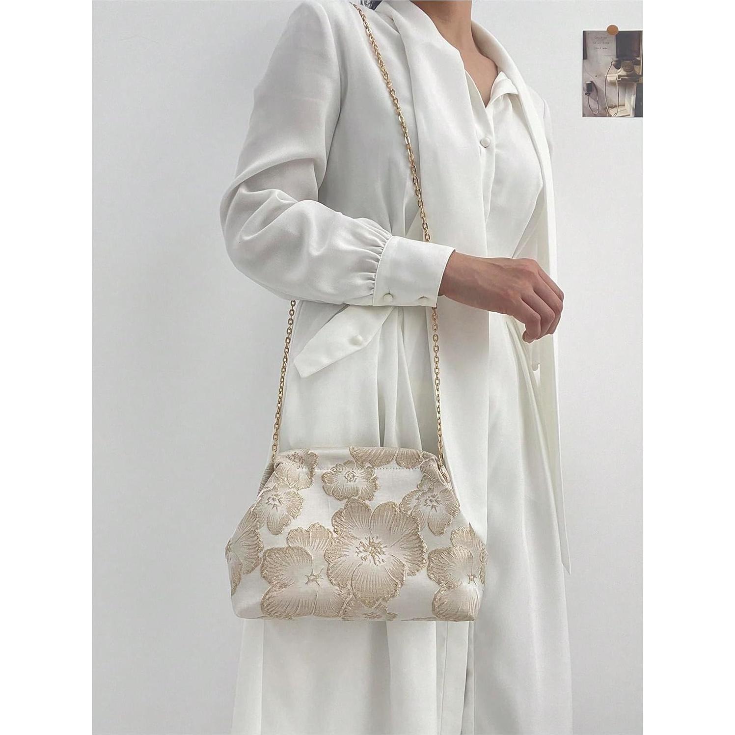 Bolso de mano OYOANGLE con bordado floral para mujeres