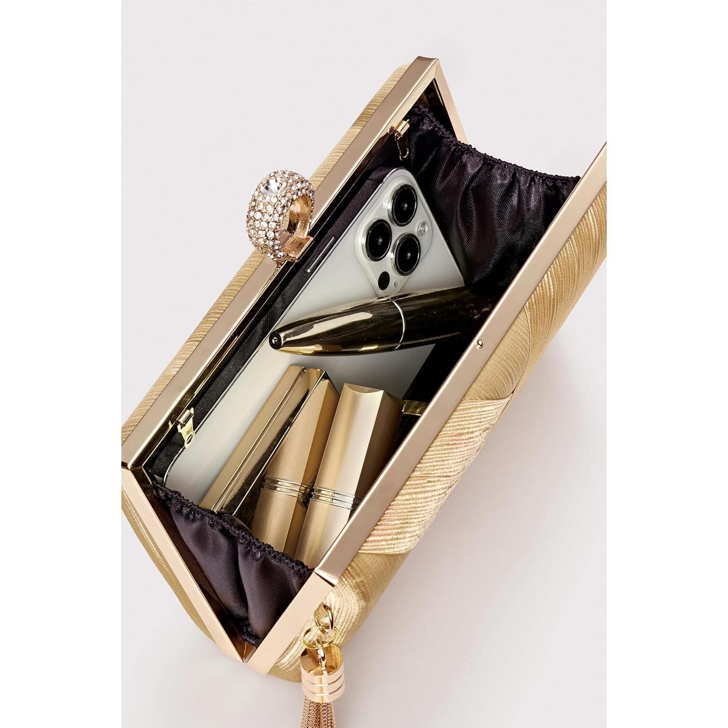 Bolso de Noche BABEYOND para Mujeres - Oro con Borlas