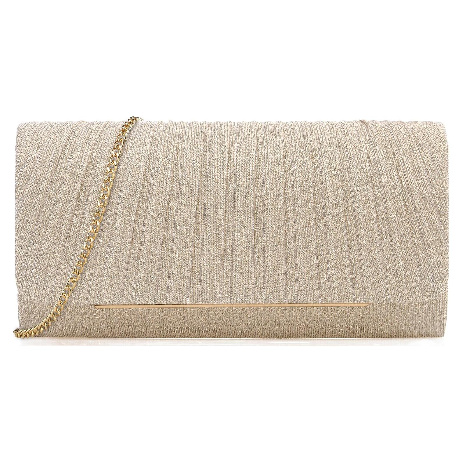 Bolso de Mano de Purpurina para Mujeres - nodeber Champán