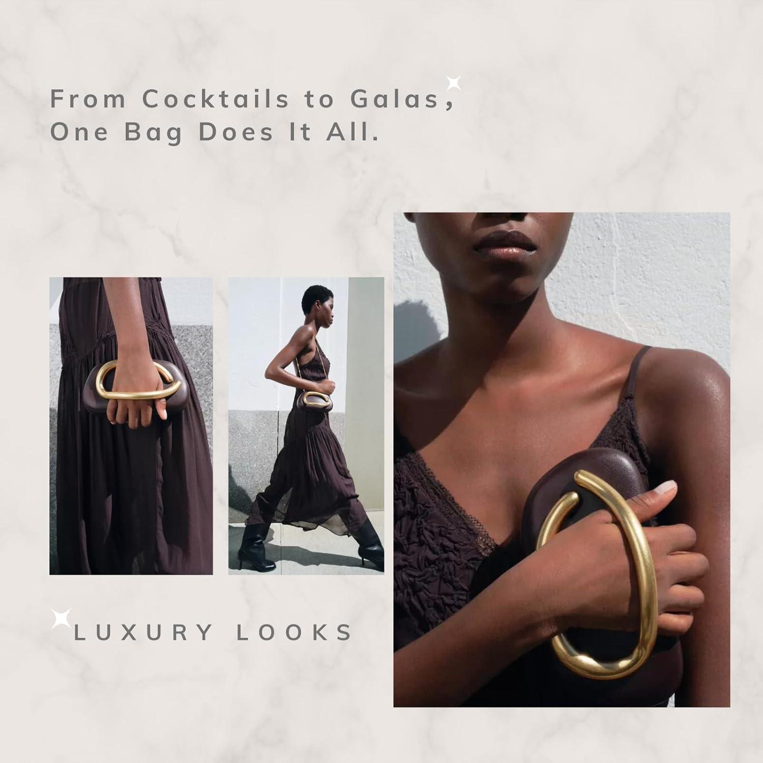 Bolso Clutch Burdeos para Mujeres con Cadena Desmontable