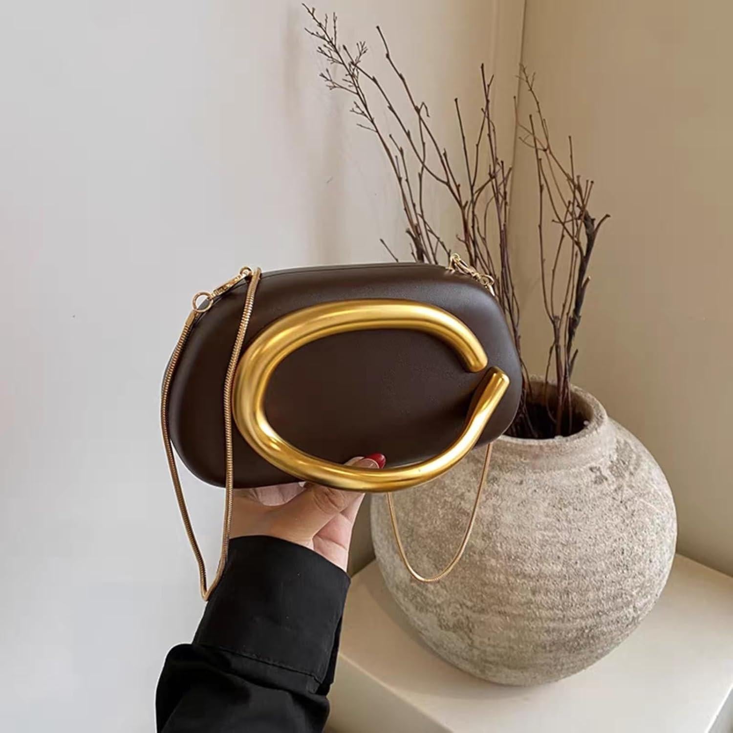 Bolso Clutch Burdeos para Mujeres con Cadena Desmontable