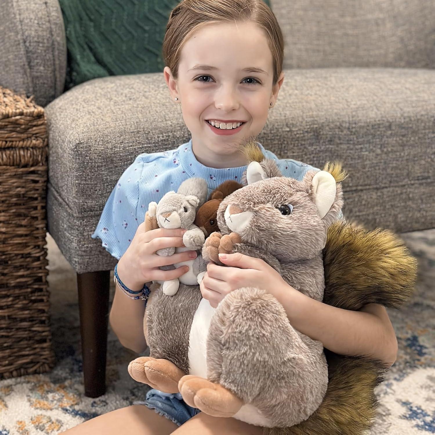 MaoGoLan Set 4 Ardillas de Peluche Realistas para Niños