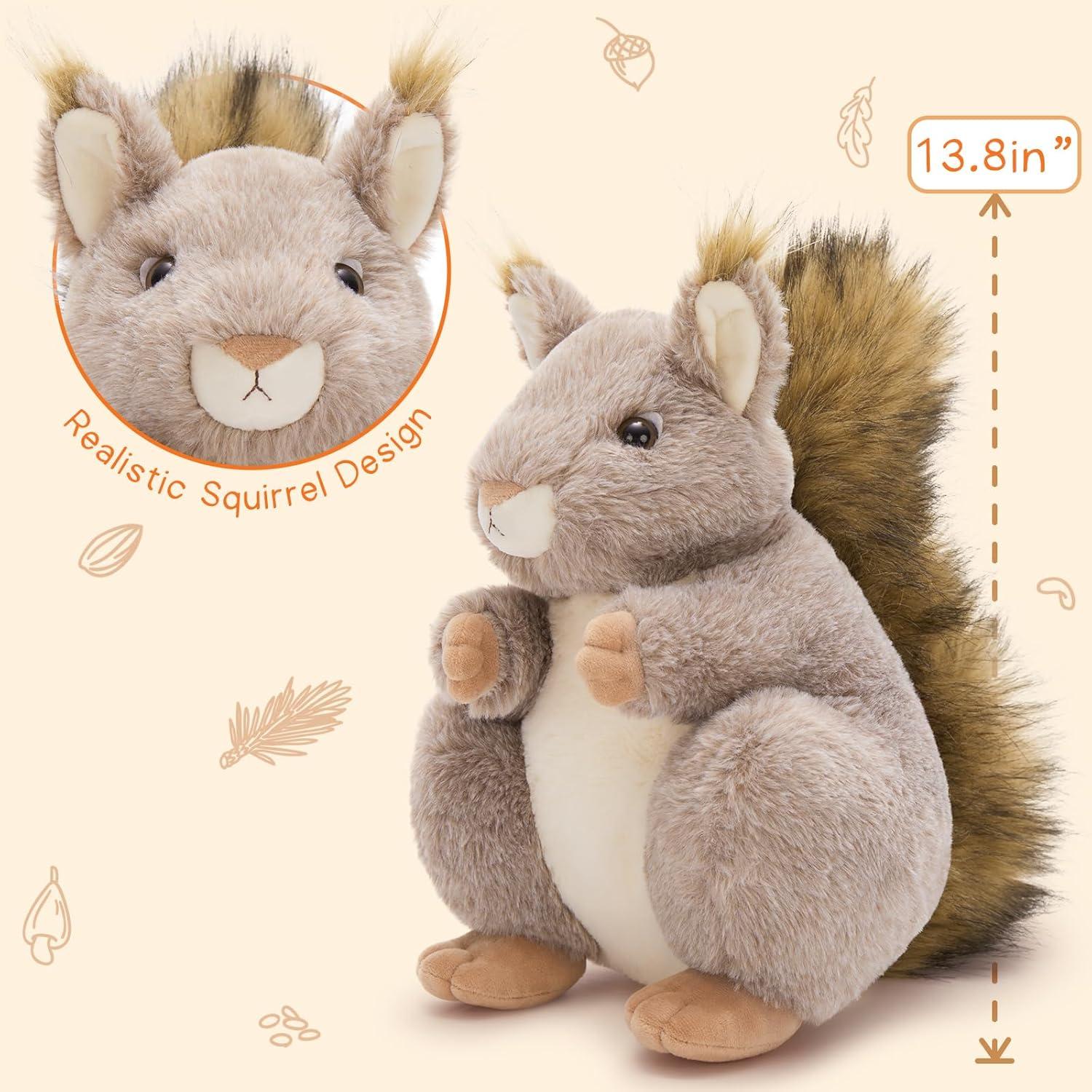 MaoGoLan Set 4 Ardillas de Peluche Realistas para Niños