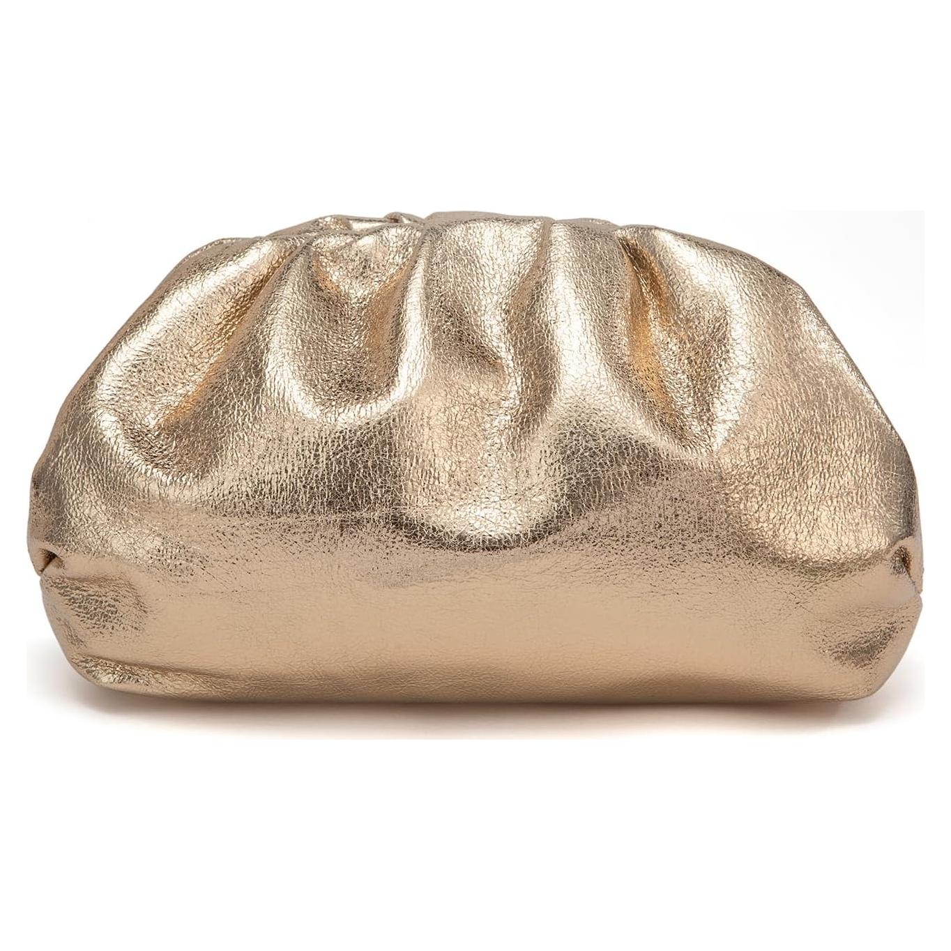 Bolso de Mano de Cuero Vegano PHILOMENA Oro 27.9x8.6cm