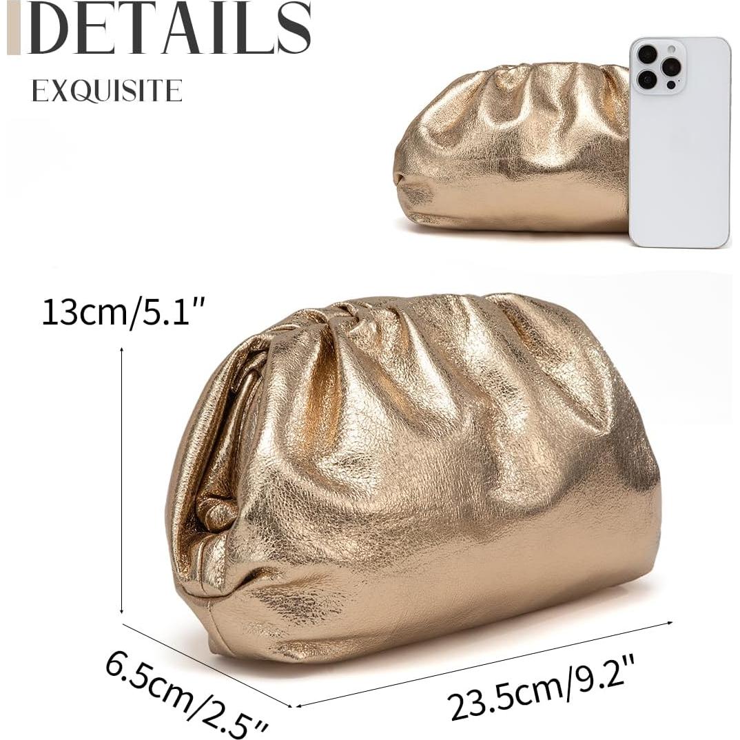 Bolso de Mano de Cuero Vegano PHILOMENA Oro 27.9x8.6cm