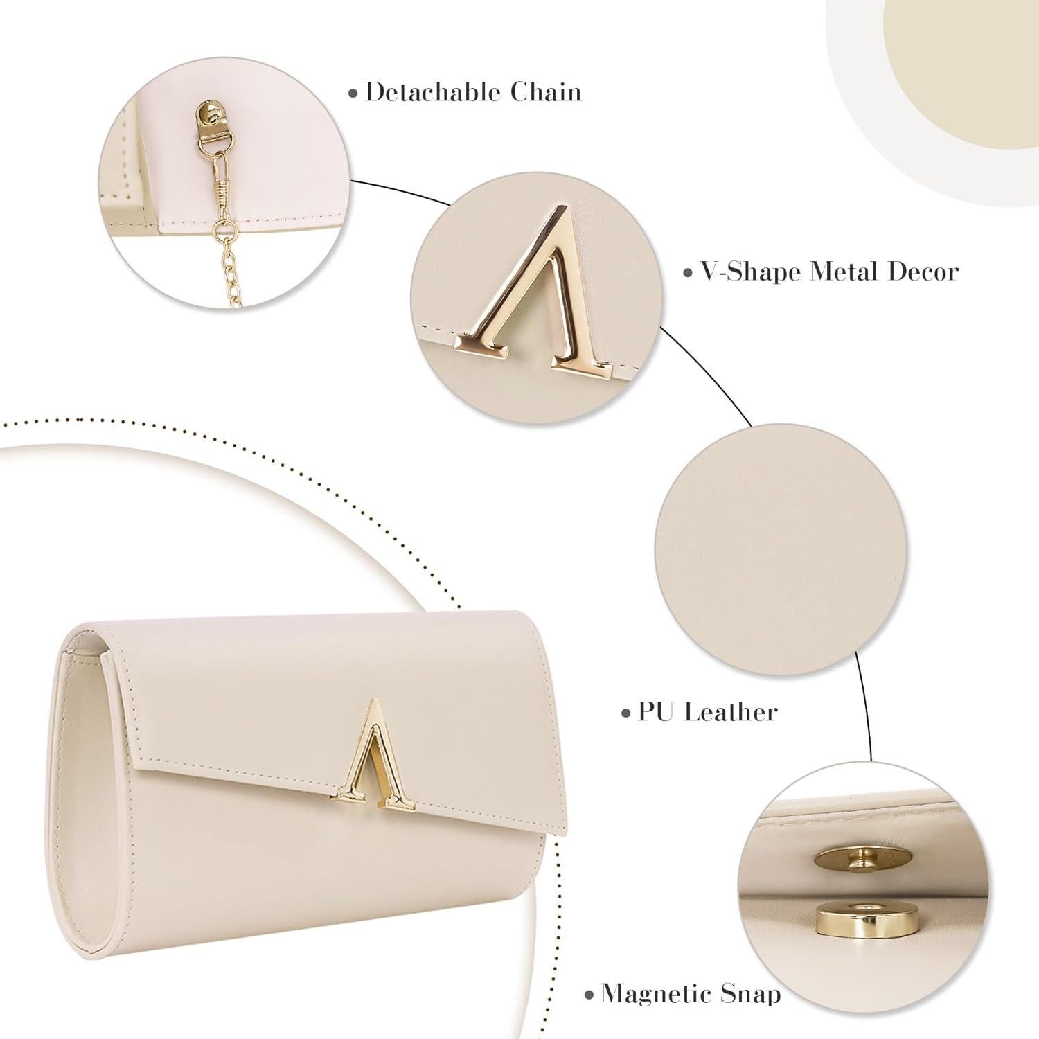 Cartera Clutch Larcenciel Nude para Mujeres - Bolso de Noche