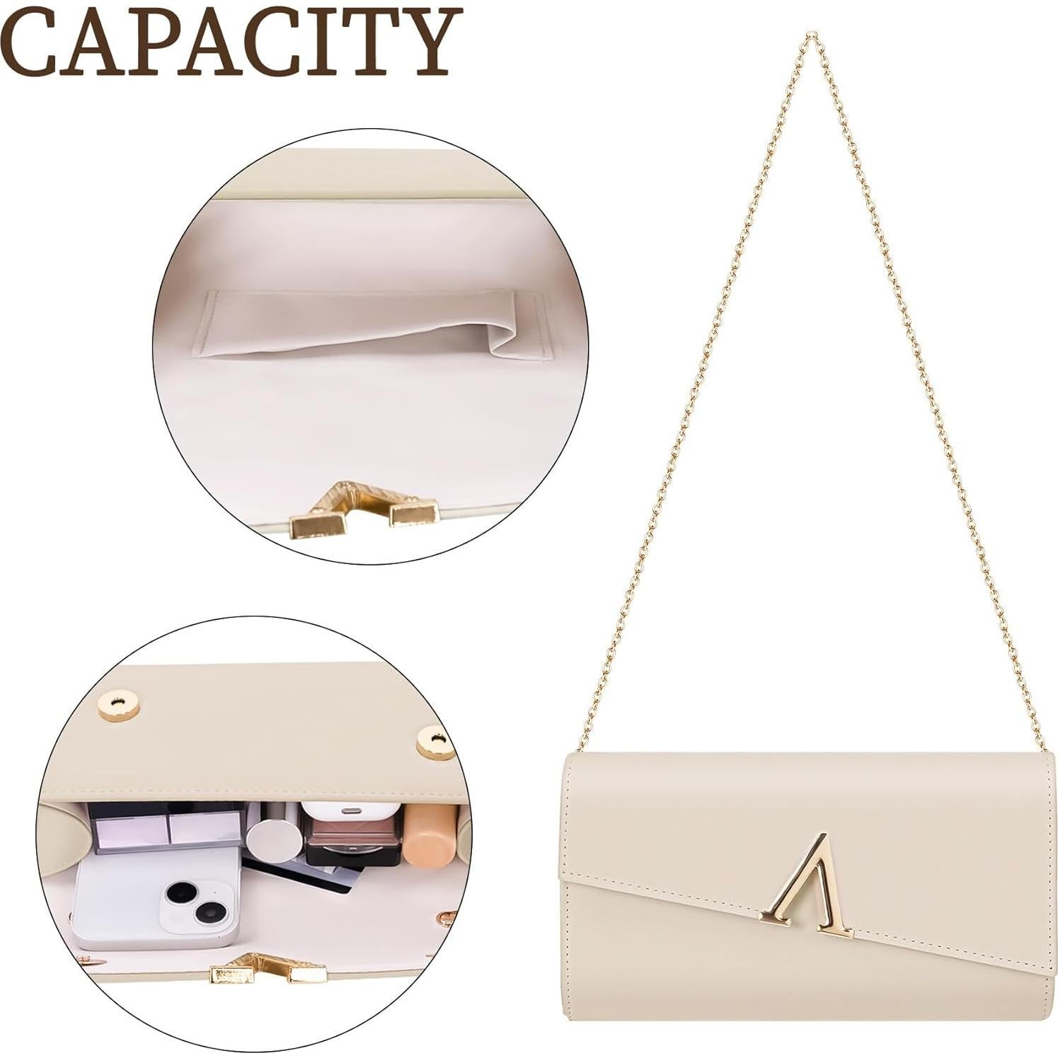 Cartera Clutch Larcenciel Nude para Mujeres - Bolso de Noche