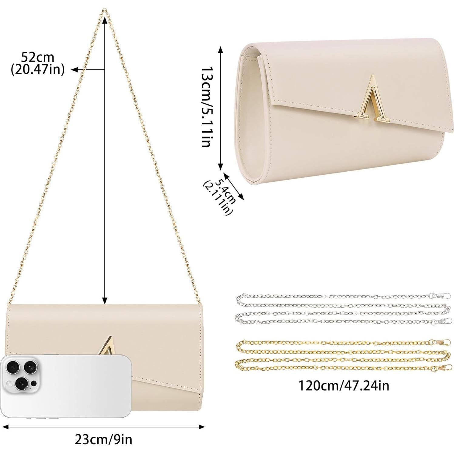 Cartera Clutch Larcenciel Nude para Mujeres - Bolso de Noche